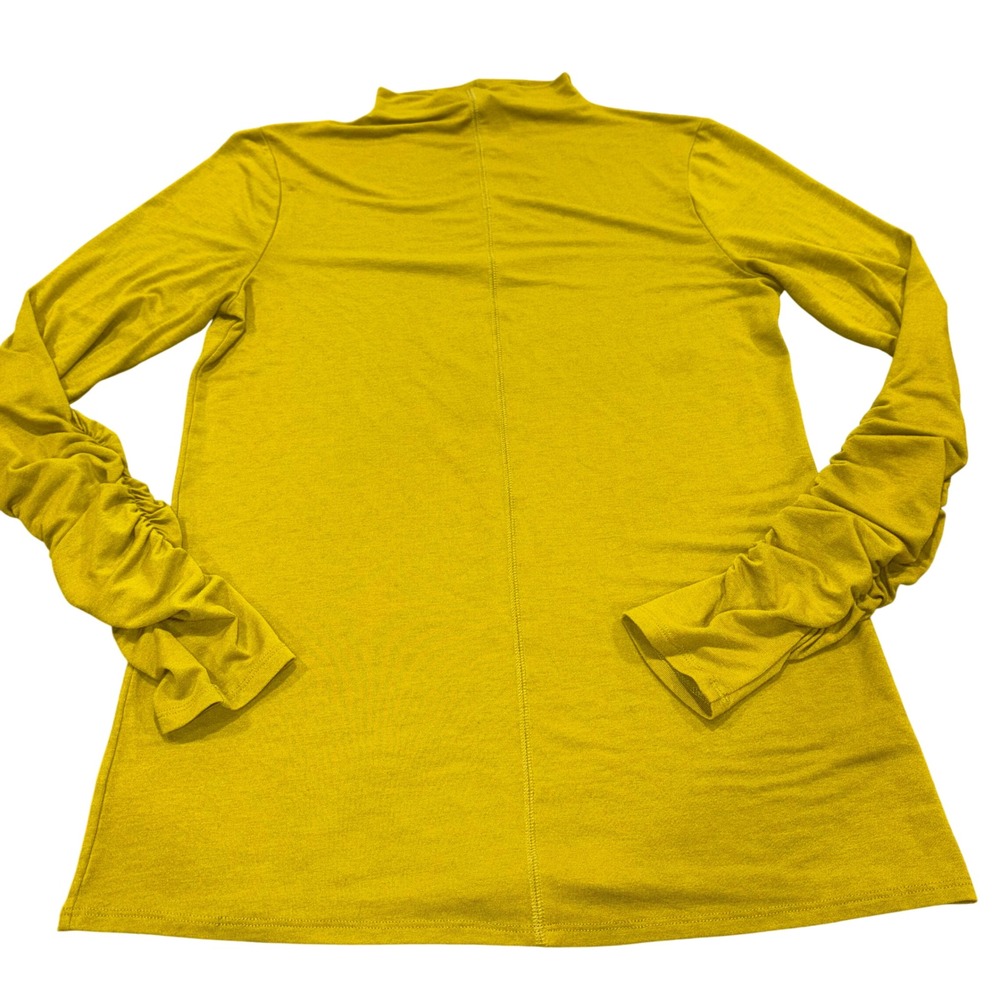 Ruched Mock Neck Simply Vera Vera Wang Long Sleeve Top Womens M